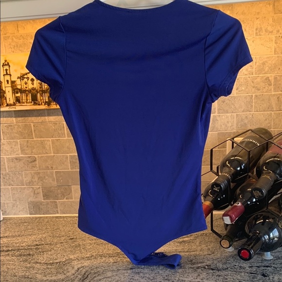 Dynamite Blue V-Neck Bodysuit - Picture 5 of 5
